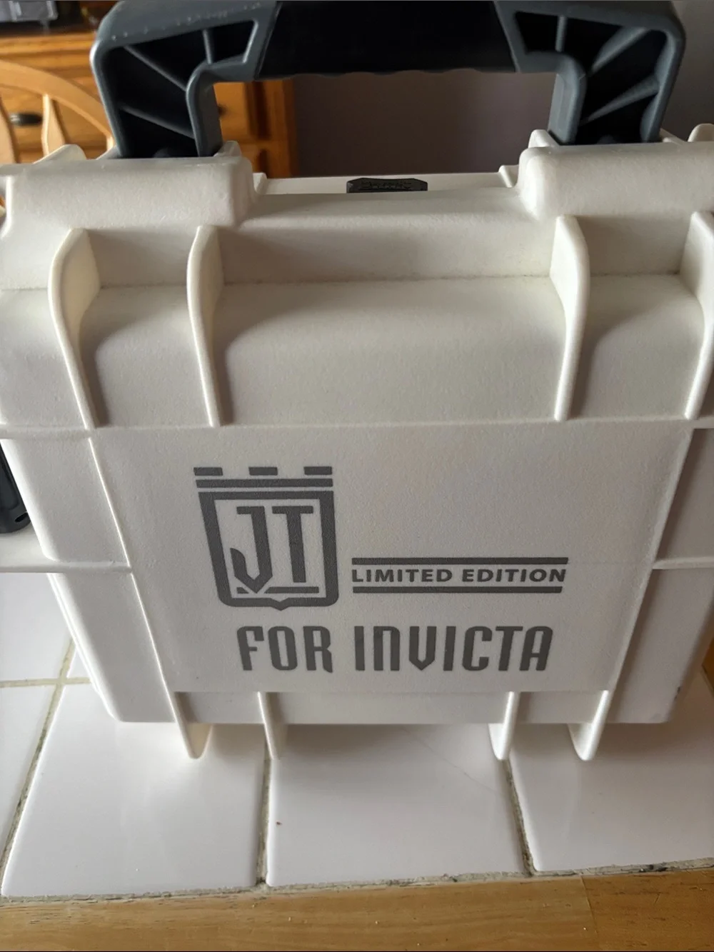 Invicta 3 Slot White Watch Case with Gray JT Limited Edition Marking